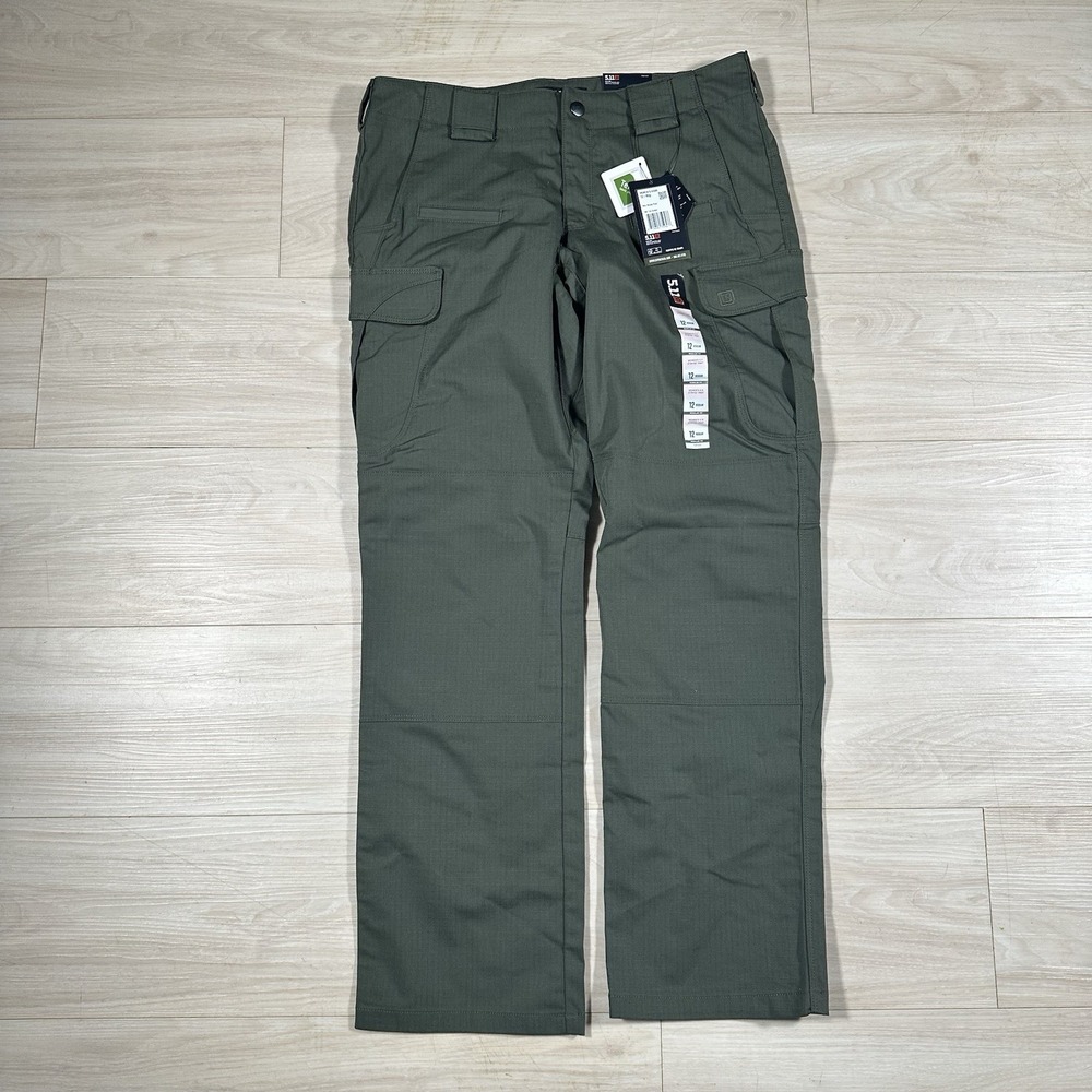 NEW 5.11 Tactical Stryke Pants Womens 12 Green Cargo Utility Flex-Tac Stretch